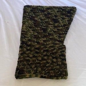 Handmade unisex camouflage crochet balaclava hood and neck/face warmer